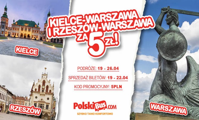 Podróż za 5-tkę z Warszawy do Kielc
